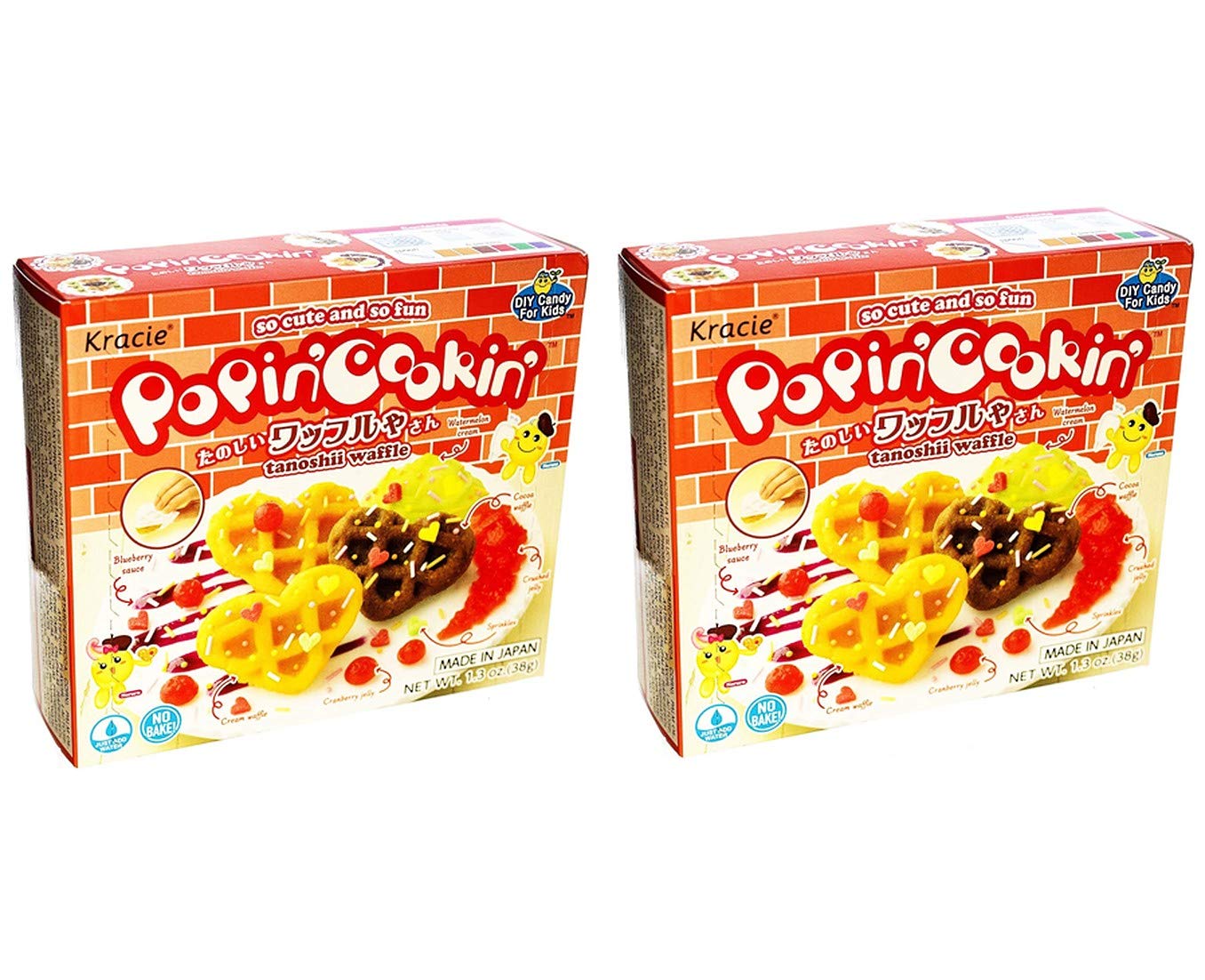 Kracie Popin Cookin Tanoshii Waffle DIY Candy (2 Pack, Total of 2.6oz)