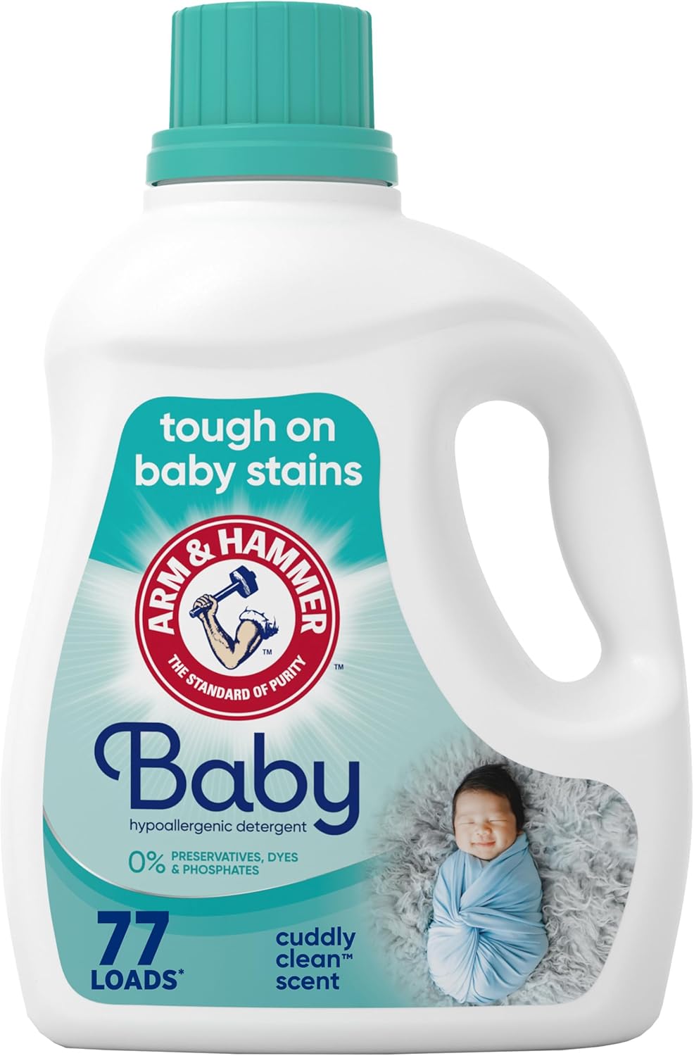 ARM & HAMMER Baby, 77 Loads Hypoallergenic Liquid Laundry Detergent, 100.5 fl oz