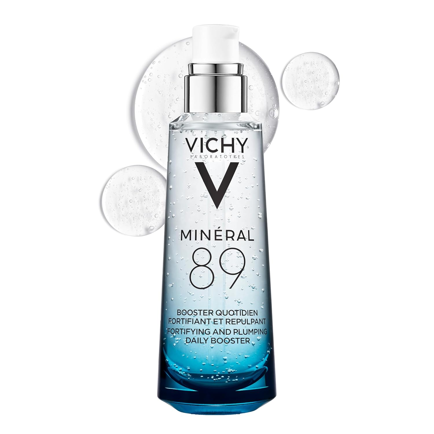 Vichy Mineral 89 Fortifying & Hydrating Daily Skin Booster, Pure Hyaluronic Acid Serum For Face, Plumps & Hydrates, Repairs Skin Barrier, Lightweight Moisturizing Gel, Fragrance Free & Oil-Free