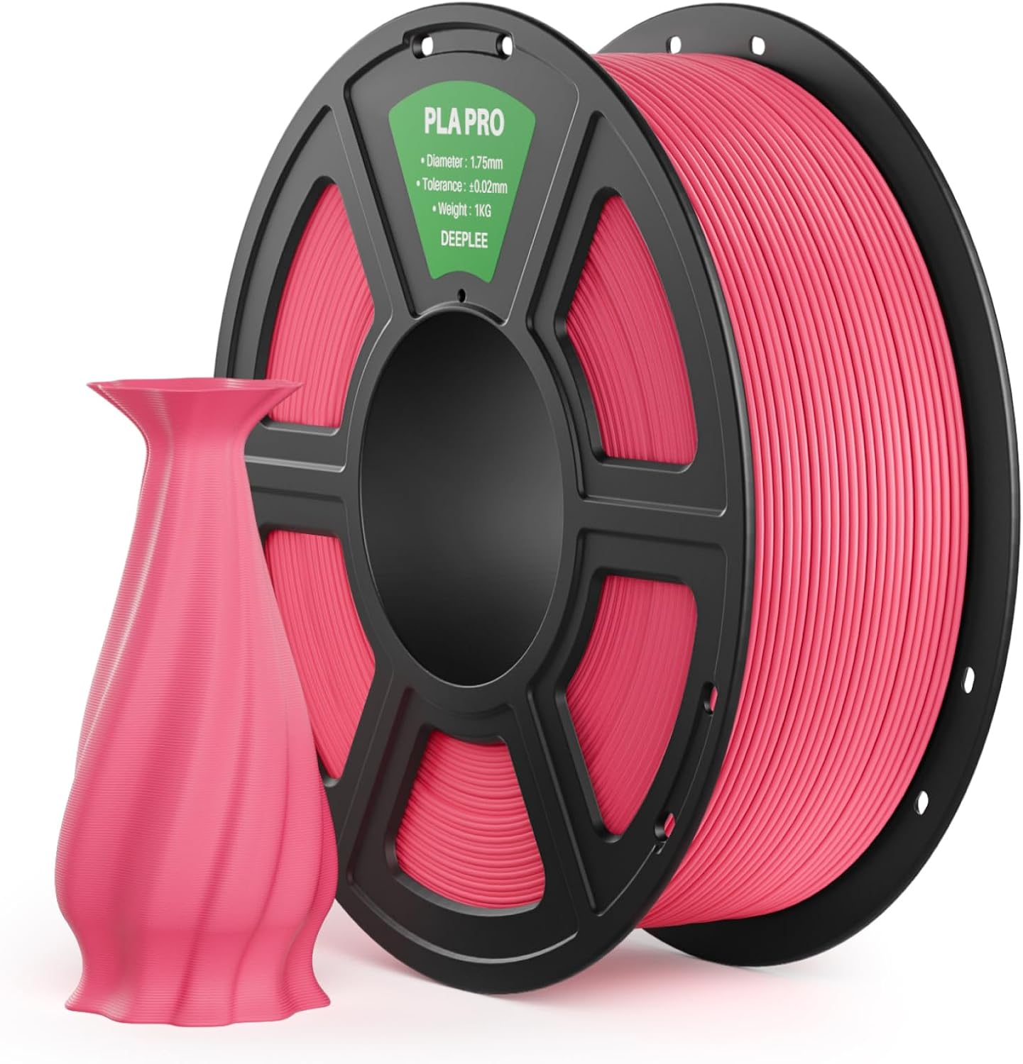 PLA PRO Filament 1.75mm, Stronger Toughness 3D Printer Filament, PLA Filament Dimensional Accuracy +/- 0.02 mm, Neatly Wound, Fits Most FDM 3D Printer, 1KG Hot Pink