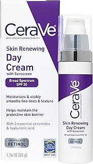 CeraVe Anti-Aging Face Cream SPF 30, Anti-Wrinkle Retinol Cream with Hyaluronic Acid and Ceramides, 1.76 oz