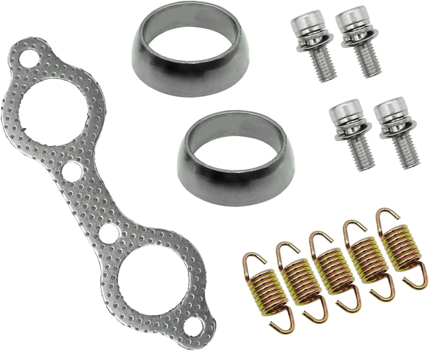 Exhaust Muffler Gasket Seal Spring Rebuild Kit for Polaris Sportsman 600 700 800 MV7 2002-2006 Frontier 2002-2005, OEM# 5811511 3610047