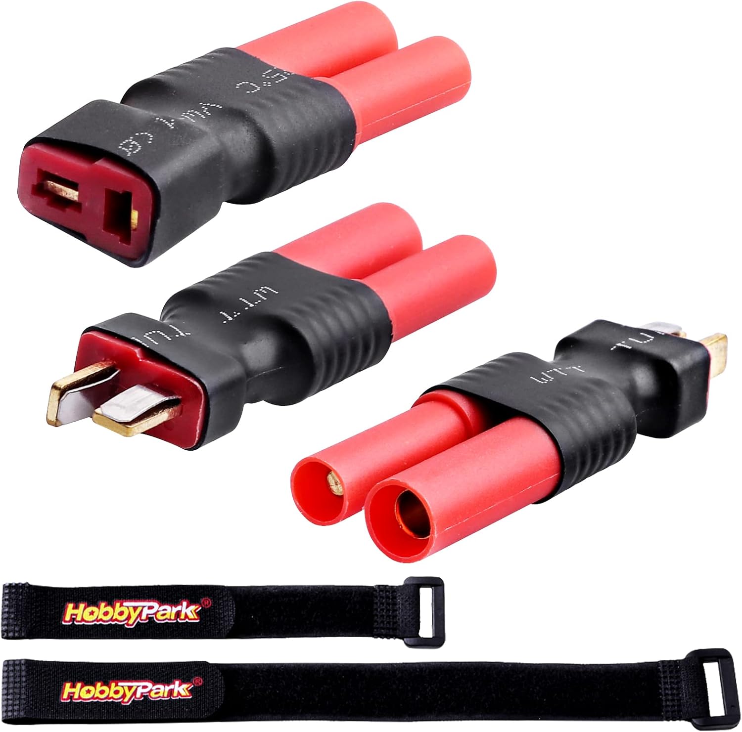 Hobbypark Deans T Plug to HXT 4mm Connector Adapter RC Lipo Battery/Charger Adapter Converter for Redcat RC Cars Trucks Crawlers Buggies(3-Pack)