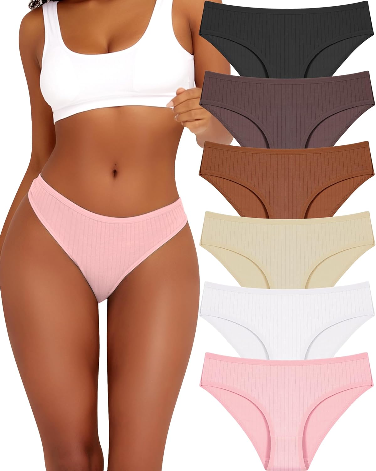 BeReady Pack of 6 Women's Cotton Stretch Briefs Cotton Knickers Comfortable Underwear Breathable Panties Women Multipack S-XL