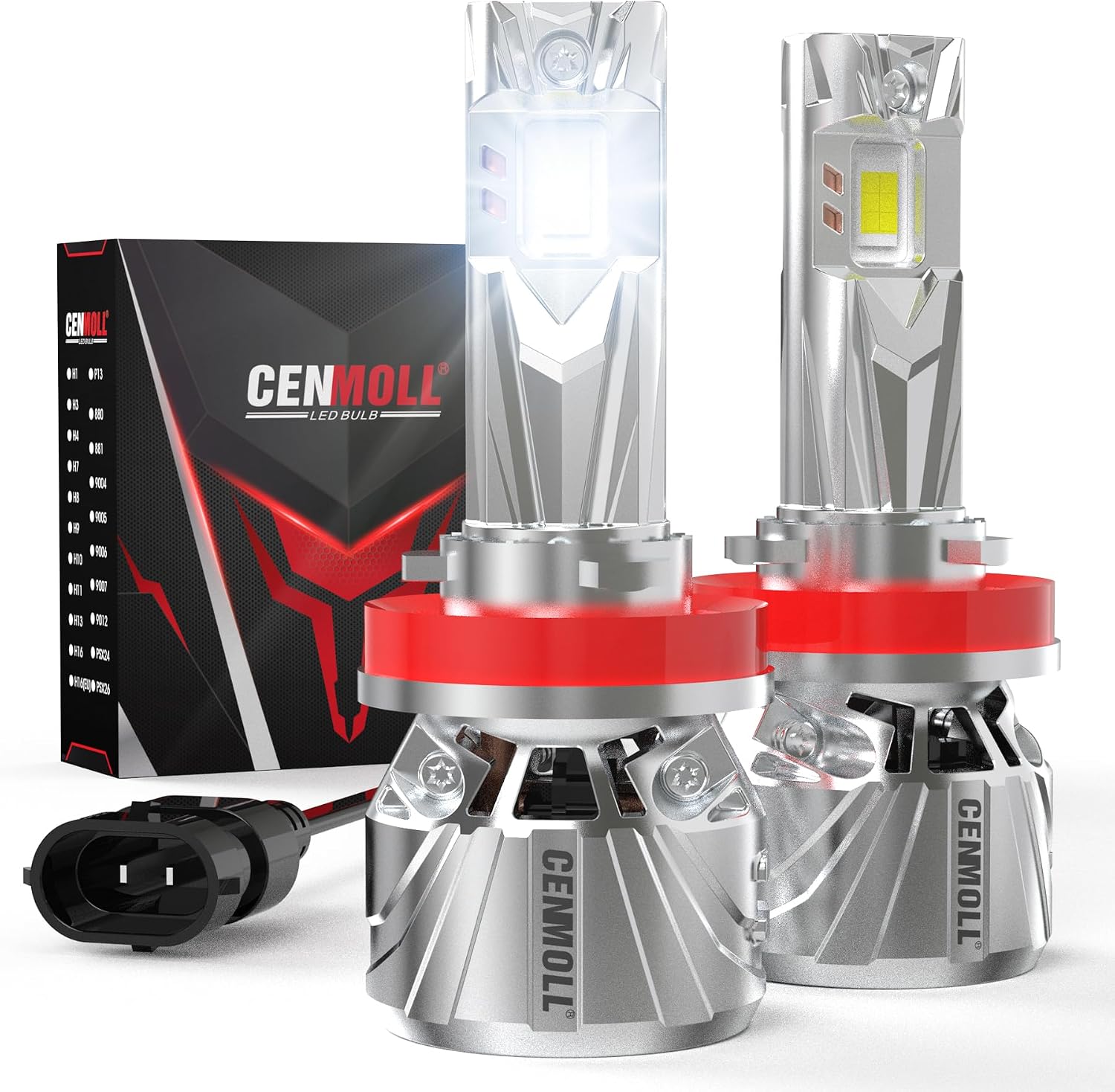 H11 Led Headlight Bulb, 140W 36000LM 700% Brightness 360 Degree Adjustable Beam Angle 6000K Cool White H8 H9 H11 Led Fog Light Bulb Canbus Error Free 12V 24V Built-in Canbus Driver, Pack of 2