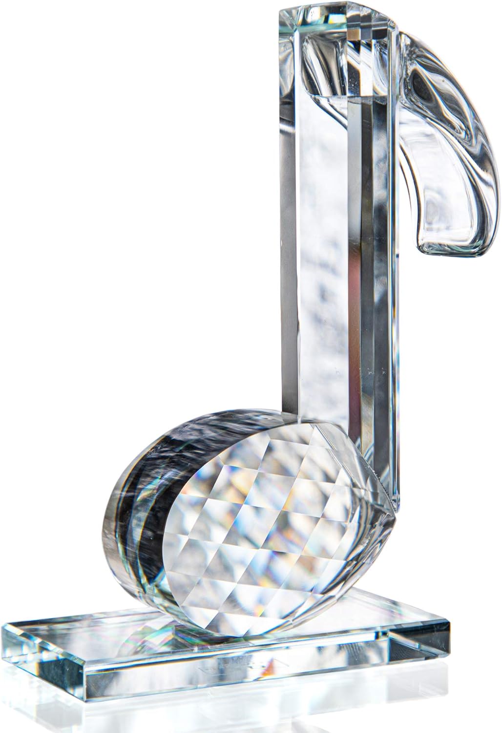 QFkris 5'' Height Crystal Eighth Note Figurines Collectibles Glass Musical Sculpture Statue for Home Piano Guitar Gifts Souvenirs