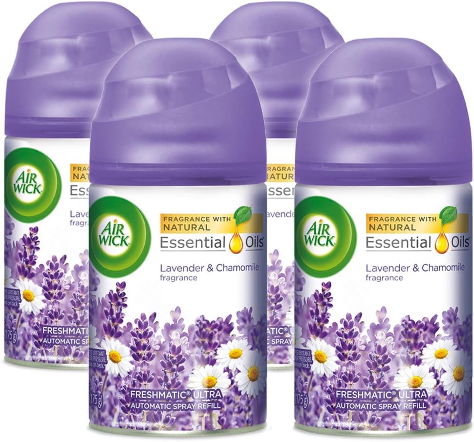 Air Wick Automatic Air Freshener Spray Refill, 1ct, Lavender & Chamomile, Odor Neutralization, Essential Oils