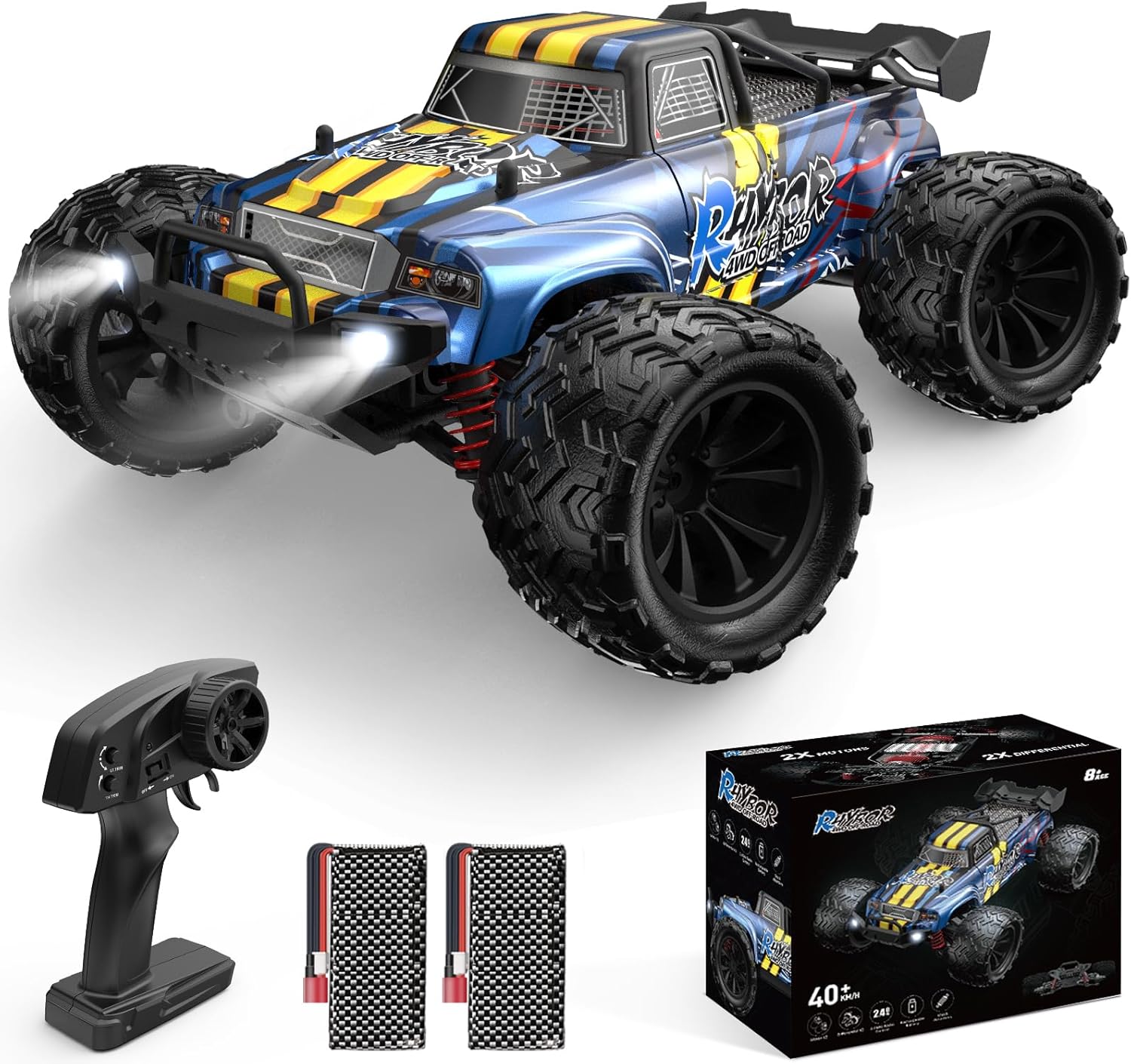RC Cars 1:16 Scale Large 40KM/H Fast Remote Control Cars for Adults & Kids 8+, 4WD Off-Road 2.4GHz Radio Controlled Truck Toys Gift—Unleash High-Speed Thrills with This Monster Truck Racing Buggy