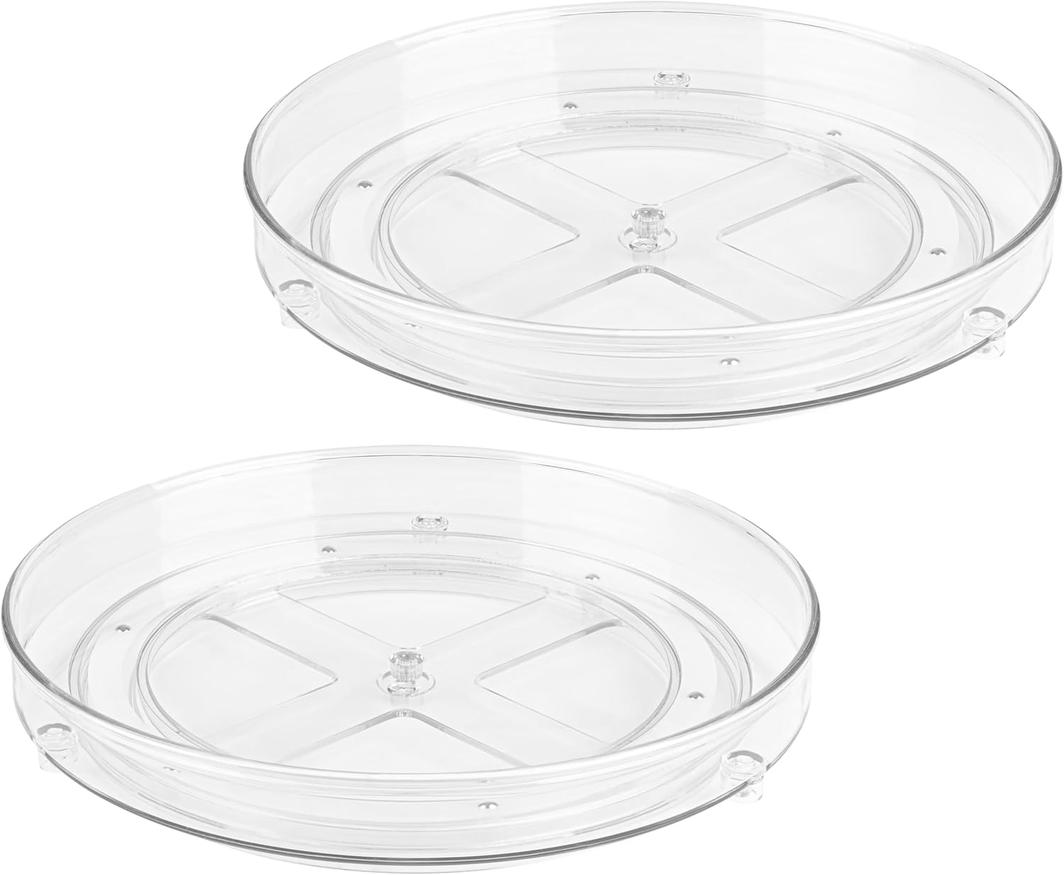 Oizeir Clear Lazy Susan Organizer (Pack of 2) 9 Inch Turntable for Kitchen, Pantry, Fridge, Bathroom, and Vanity Countertops, Acrylic Rotating Organizer