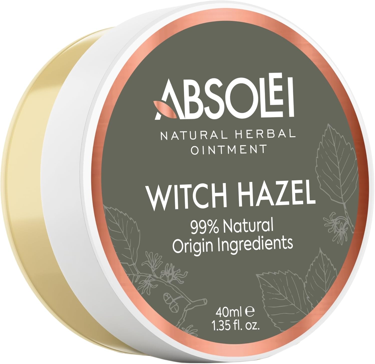 Hemorrhoids Ointment, Natural Witch Hazel Ointment for Burning, Itching and Discomfort, 40 ml (Pack of 1)