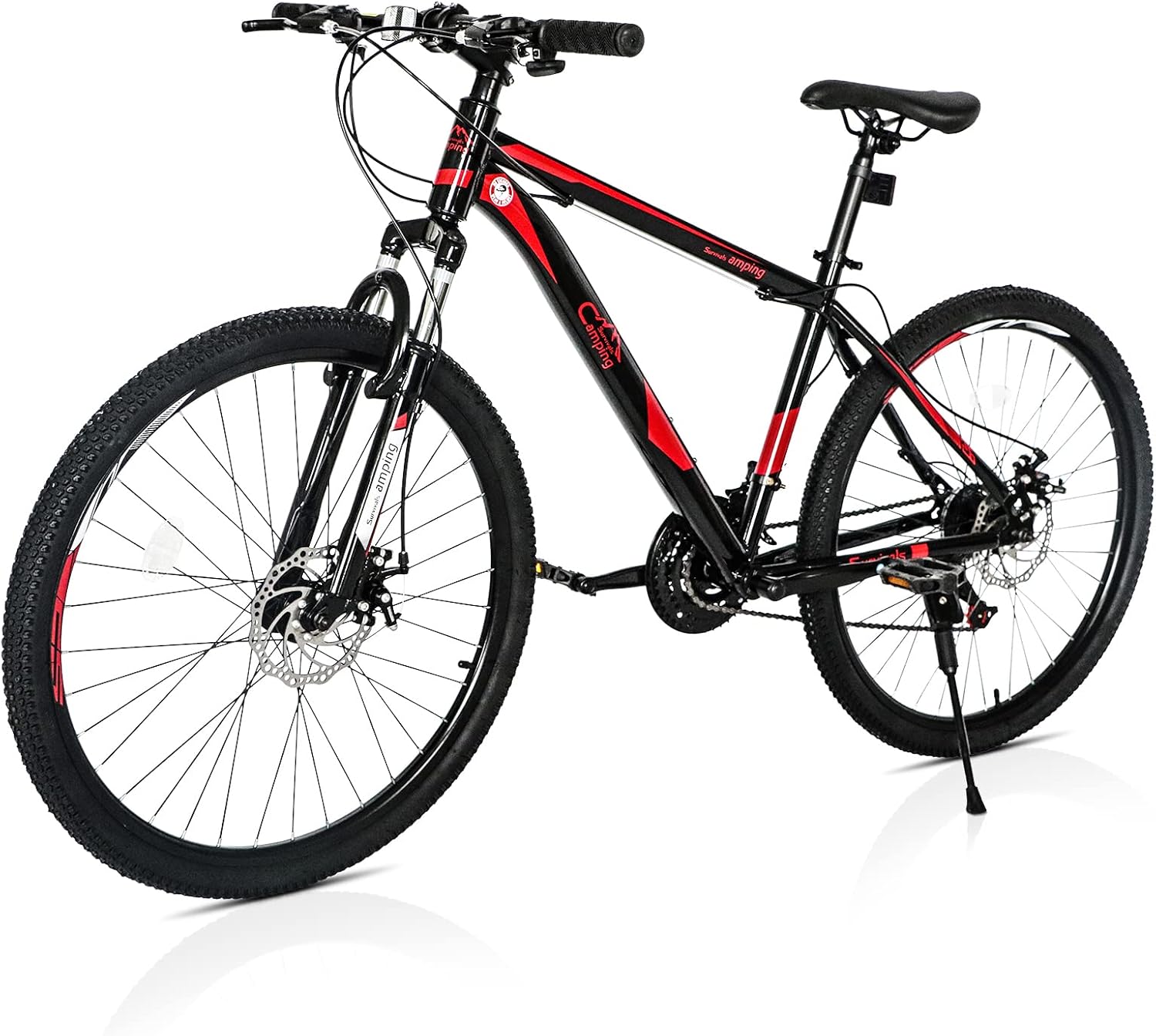 Ktaxon Mountain Bike 24/26/27.5 Inch Men & Women Mountain Bike with 21-Speed Adult Bikes, Double Disc Brake, Suspension Fork and High Carbon Steel Frame