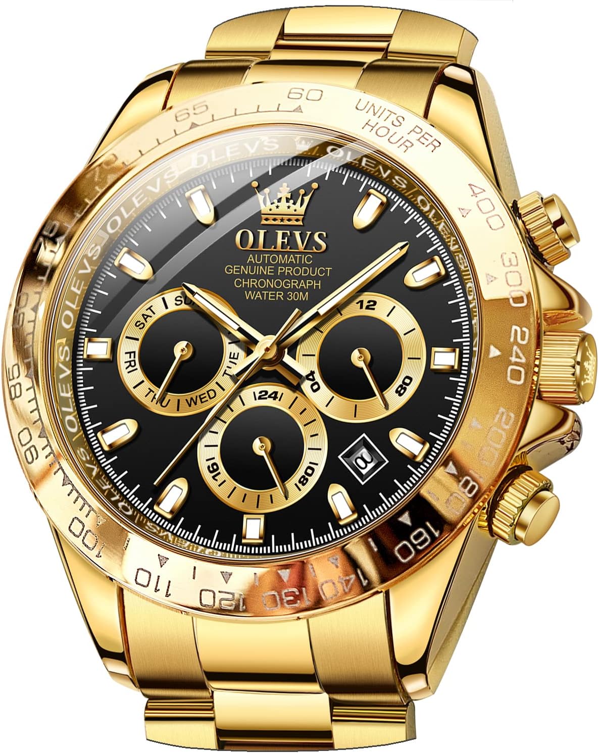 OLEVS Skeleton Watches for Men Luxury Diamond Wristwatch Automatic Mechanical Self Winding Luminous Waterproof