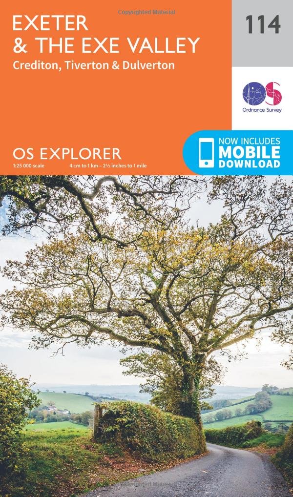 Exeter & the Exe Valley Map | Crediton, Tiverton & Dulverton | Ordnance Survey | OS Explorer Map 114 | England | Walks | Hiking | Maps | Adventure
