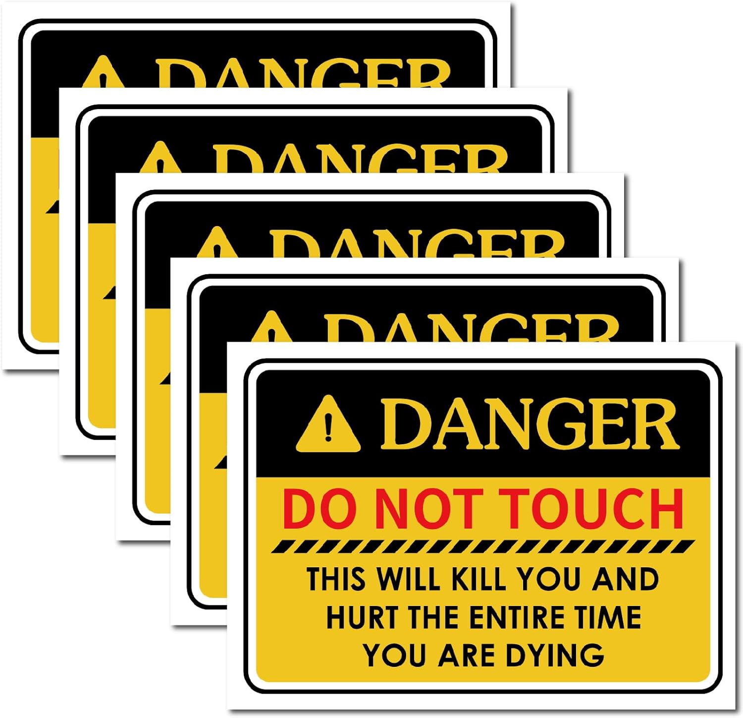 CRASPIRE Danger Do Not Touch This Will Kill You Warning Sign Stickers 9.8" x 6.9" Vinyl Safety Decal Unlimited Labels Adhesive Electrical Shock Hazard High Voltage Electrocution Waterproof Window Door