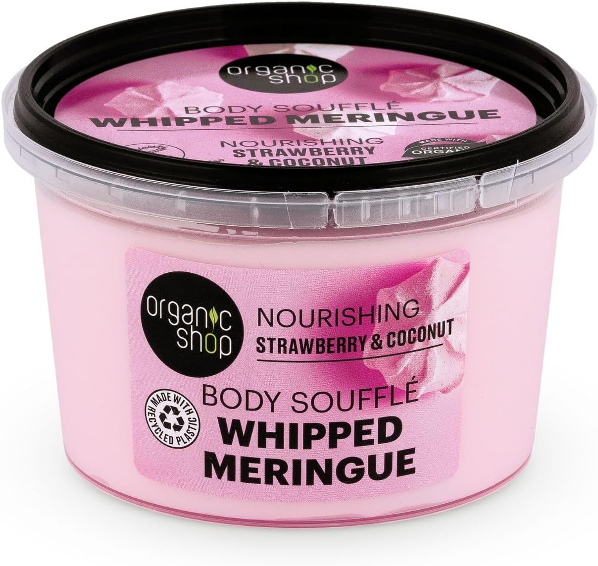Organic Shop Body Souffle Whipped Meringue Nourishing Strawberry & Coconut, 250 ml