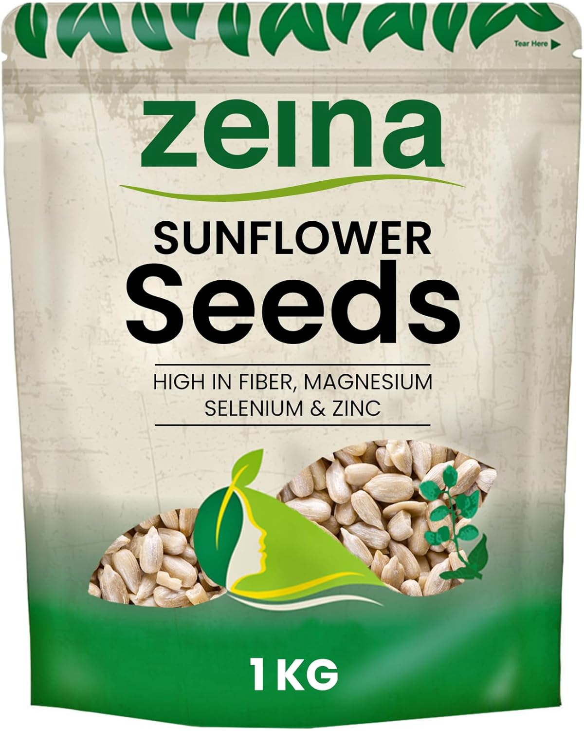 Zeina Sunflower Seed Kernels (1Kg) - Ready to Eat Naturally Gluten Free Vegan Approved Sunflower Seeds for Cooking, Baking and Healthy Snacks, Kosher Approved