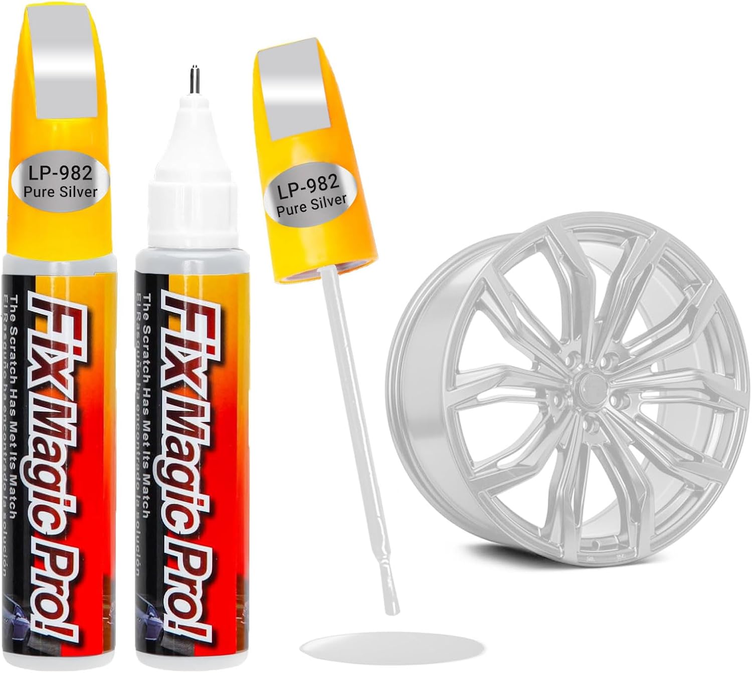 Silver Alloy Wheel Rim Touch Up Paint, Scratch Repair Kit for Car Rims