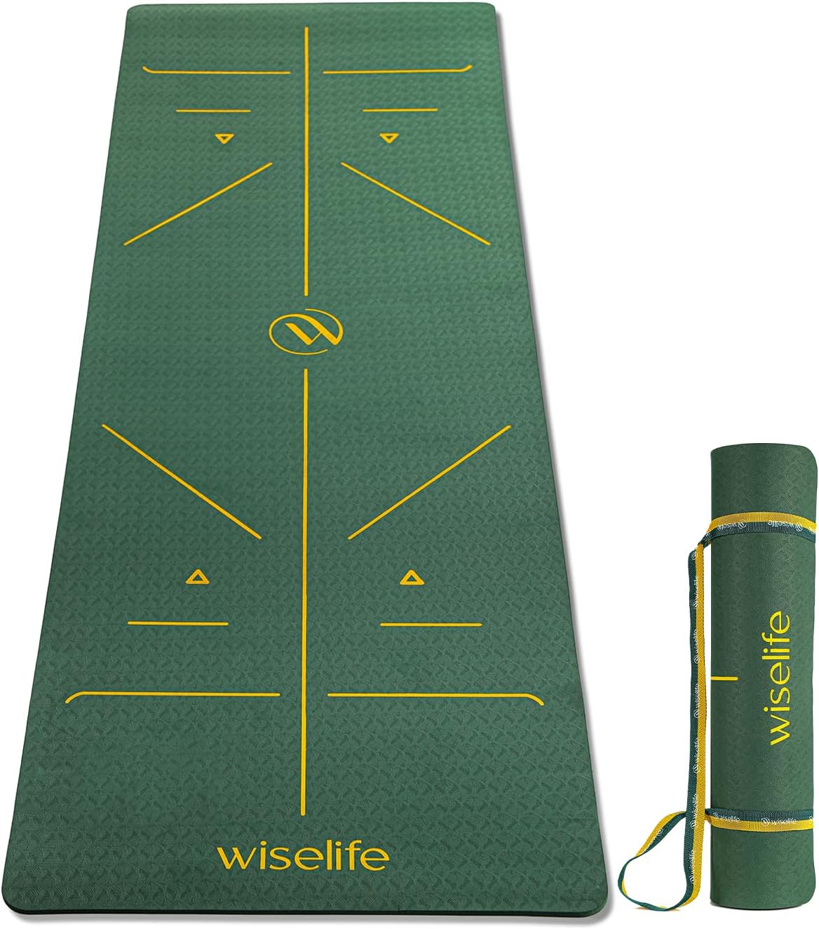 TRU Alignment Yoga Mat + Sleek Yoga Strap for Men and Women ( ProBalance TPE Material 6mm Extra Thick Extra Long Extra Wide)