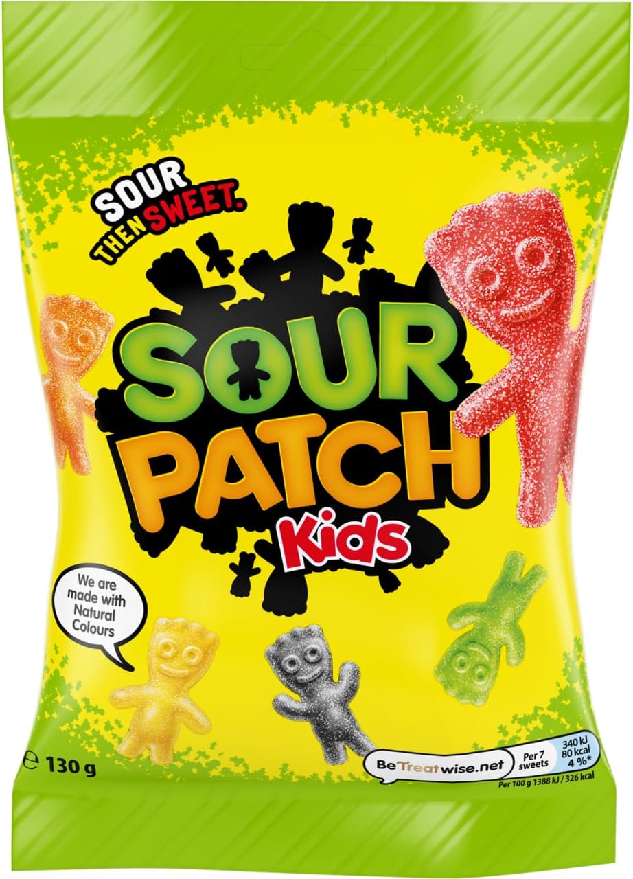 Sour Patch Kids Original, Soft & Chewy Sour Then Sweet Candies, 130 g Bag (Pack of 1)