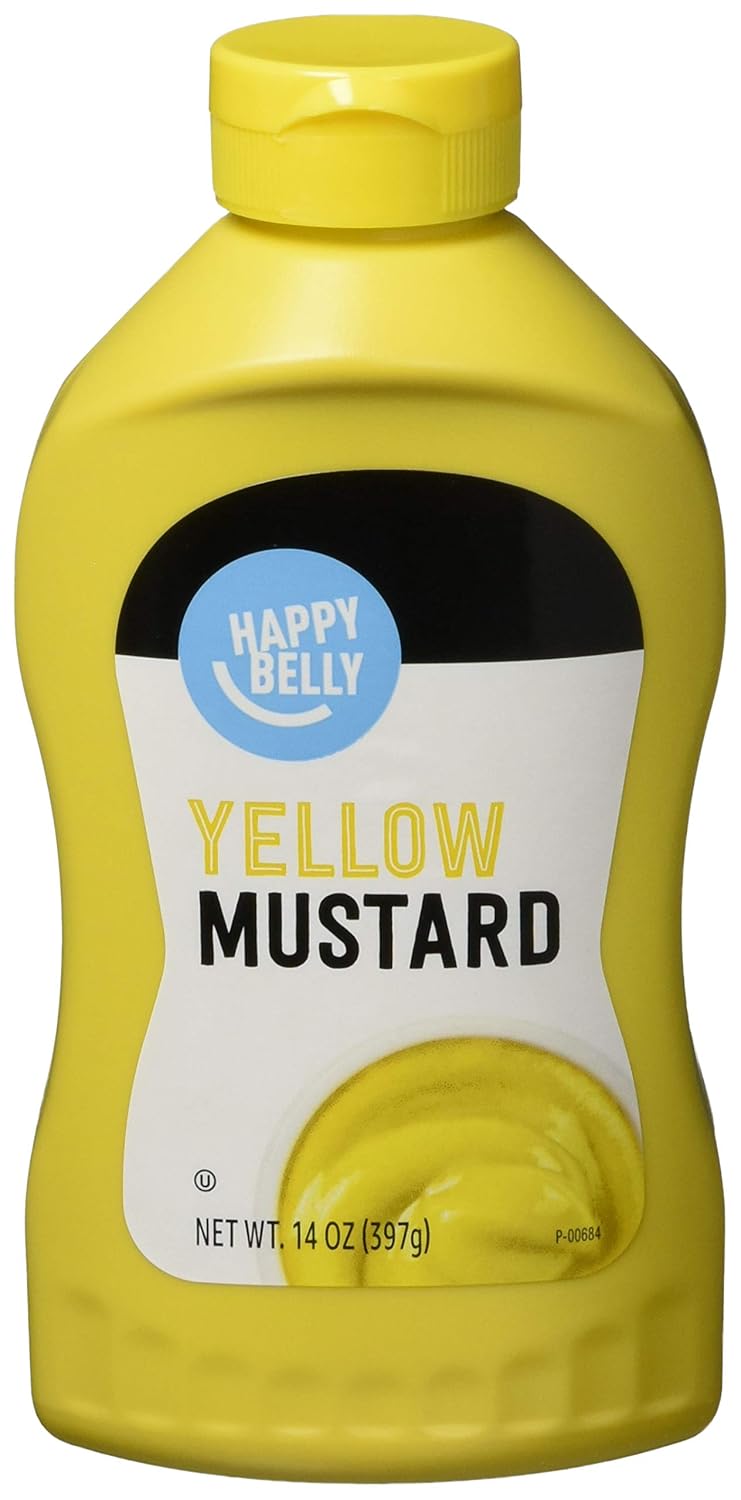 Amazon Brand - Happy Belly Yellow Mustard, Kosher, 14 ounce (Pack of 1)