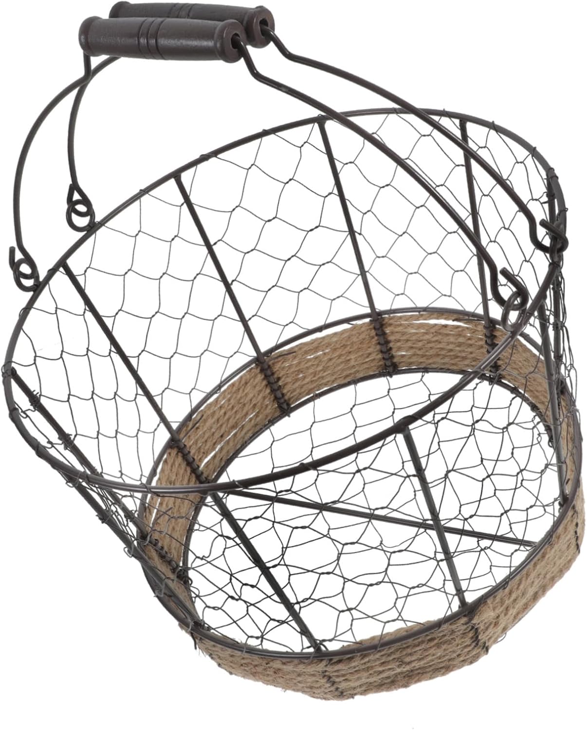 IMIKEYA Metal Basket Iron Wire Storage Basket Fruit Holder Woven Basket Vintage Design Organize Pantry Staples