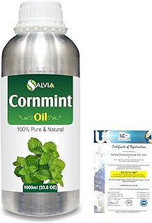 Salvia Cornmint (Wildmint) (Mentha arvensis) Essential Oil 100% Pure & Natural Undiluted Unrefined Uncut Organic Standard Oil Therapeutic Grade Aromatherapy Bulk Oil 1000ml/33.8fl oz
