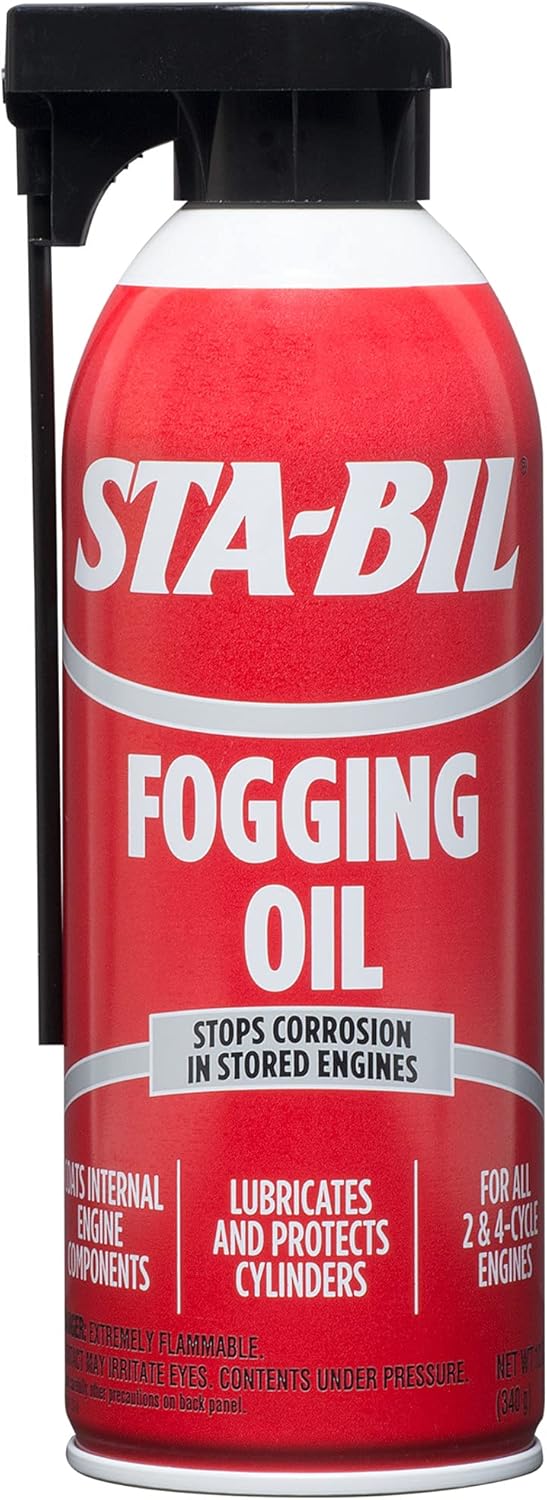 STA-BIL (22001) Fogging Oil - Stops Corrosion In Stored Engines - Lubricates And Protects Cylinders - Coats Internal Engine Components - For All 2 and 4 Cycle Engines, 12 oz.