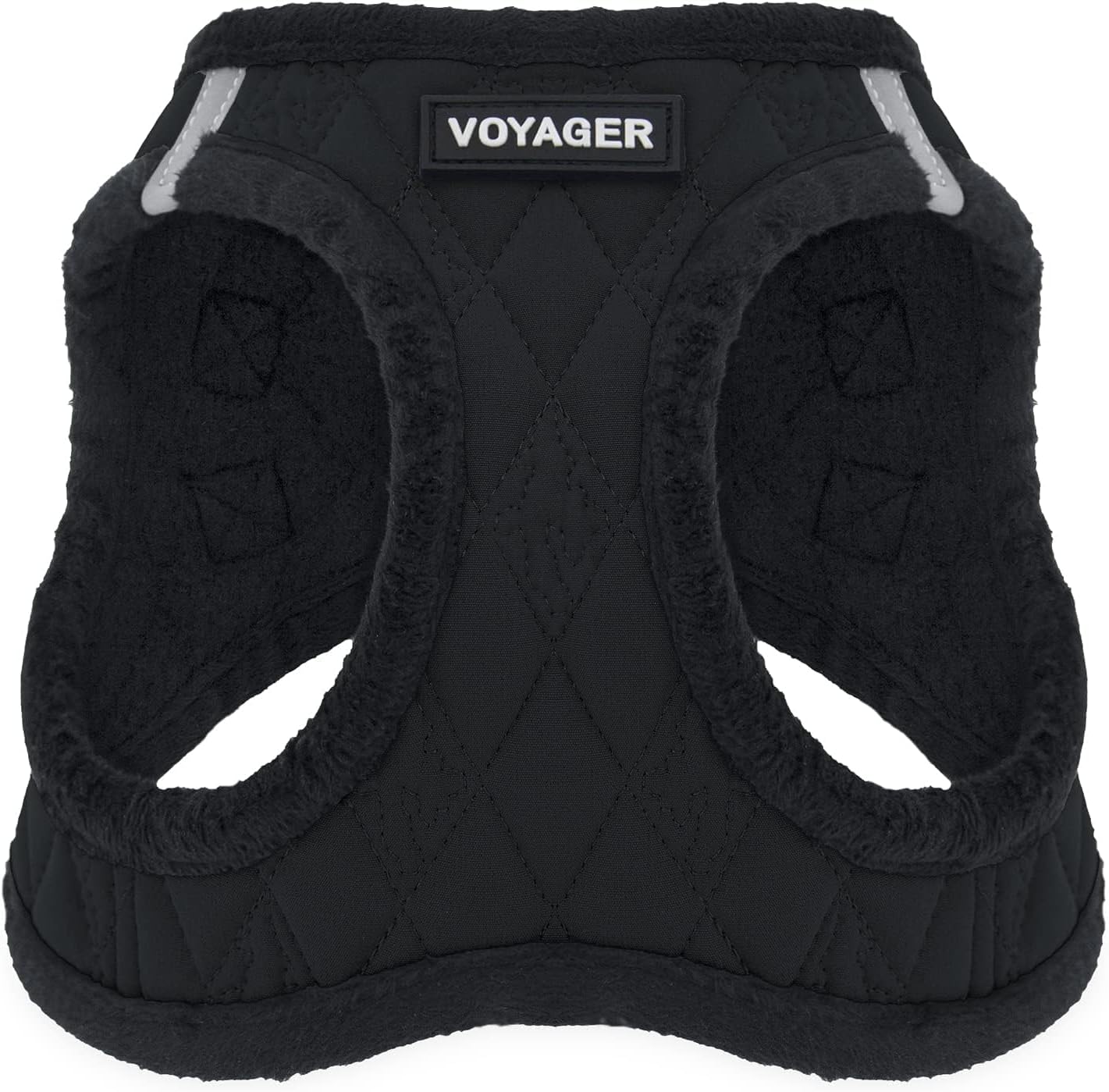 Voyager Step-In Plush Dog Harness by Best Pet Supplies - Step In Vest Harness for Small and Medium Dogs, Soft, Black, size L - Chest: 18 - 20.5"