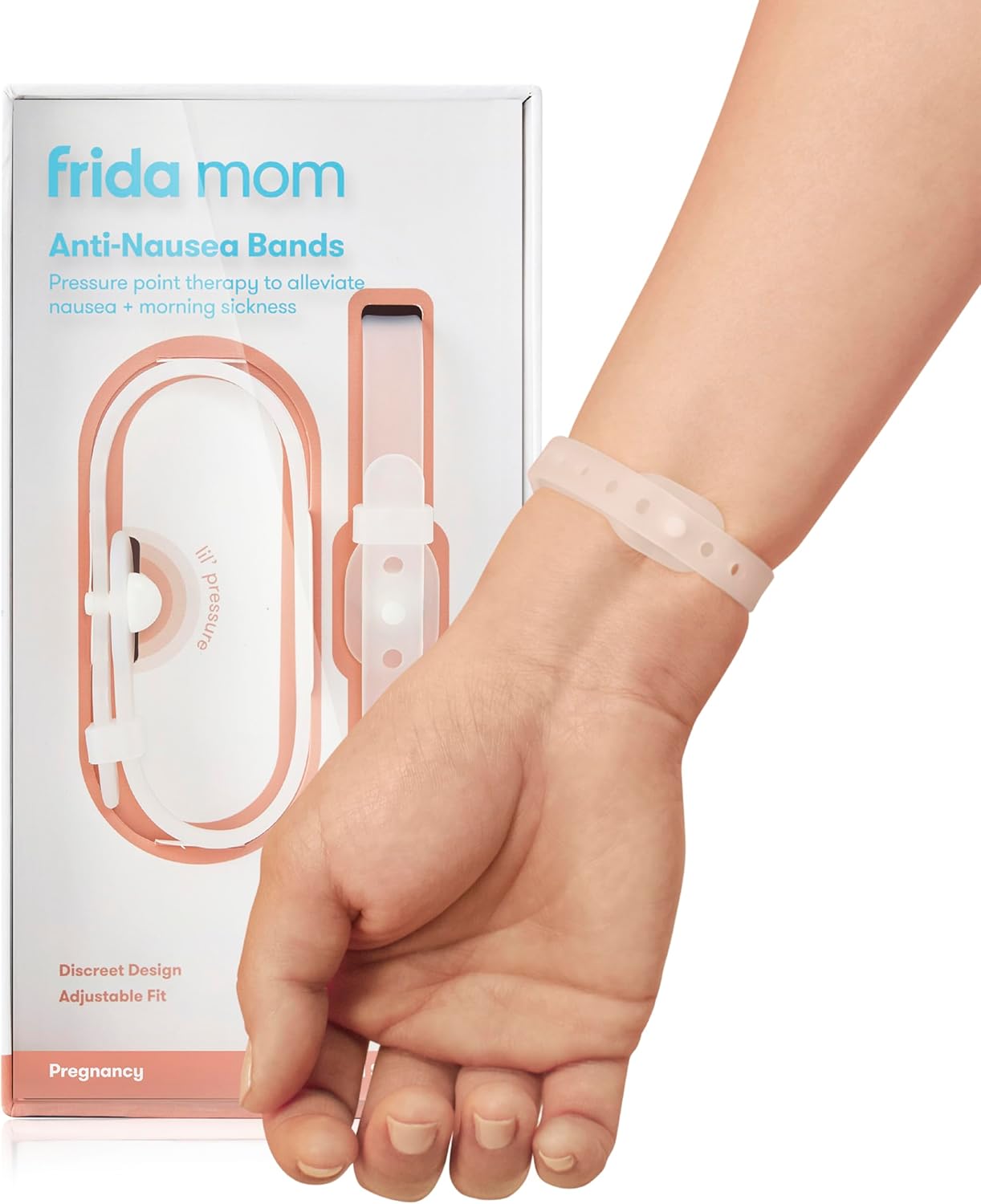 Frida Mom Anti-Nausea Bands for Morning Sickness Relief: 24/7 Support Through Pressure Point Therapy, 2 Bands + Storage Case