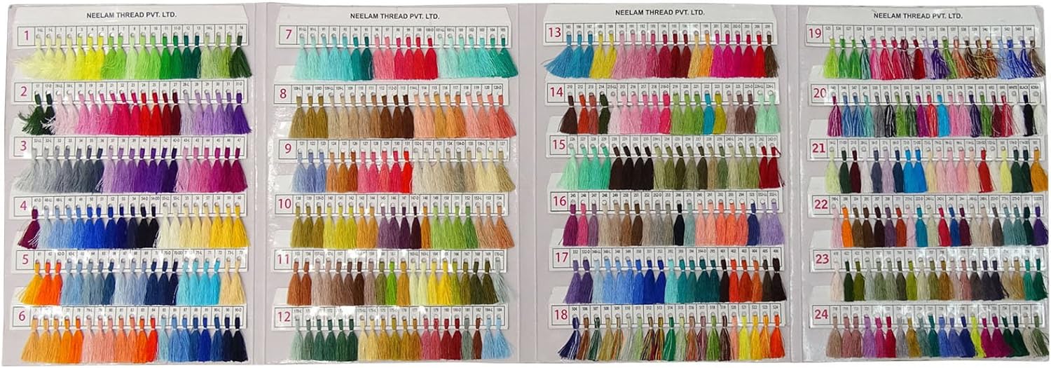 Telephone Threads AZO Free Viscose Rayon Embroidery Thread Shade Card - 480 Colour Chart