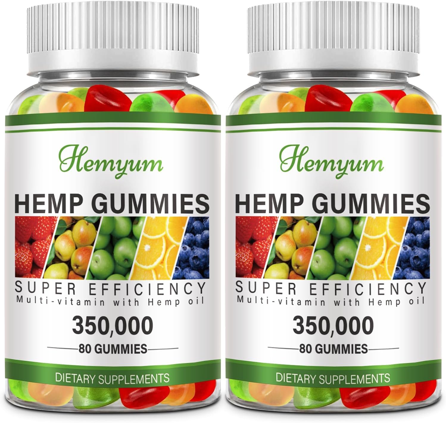 Hemp Gummies 2 Packs - for Sleep,Pain,Anxiety High Potency Pure Organic Hemp Supplement - with Natural Hemp Oil Extract Gummy Edibles Vegan, Non-GMO