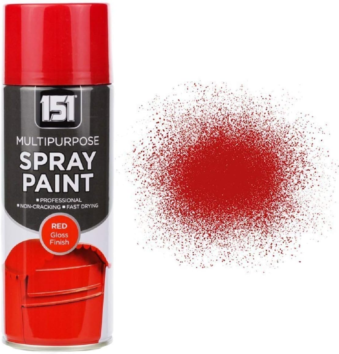 400ml Professional Quality Fantastic Finish All-Purpose Interior Exterior Household Spray Paint for Wood Metal Plastic Ceramics & More (Red Gloss)