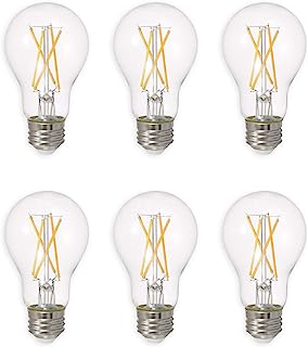 SYLVANIA LED TruWave Natural Series Light Bulb, 60W Equivalent, Efficient 8W A19, Medium Base, Dimmable, 800 Lumens, 2700K, Soft White, Clear - 6 Count (Pack of 1) (40806)
