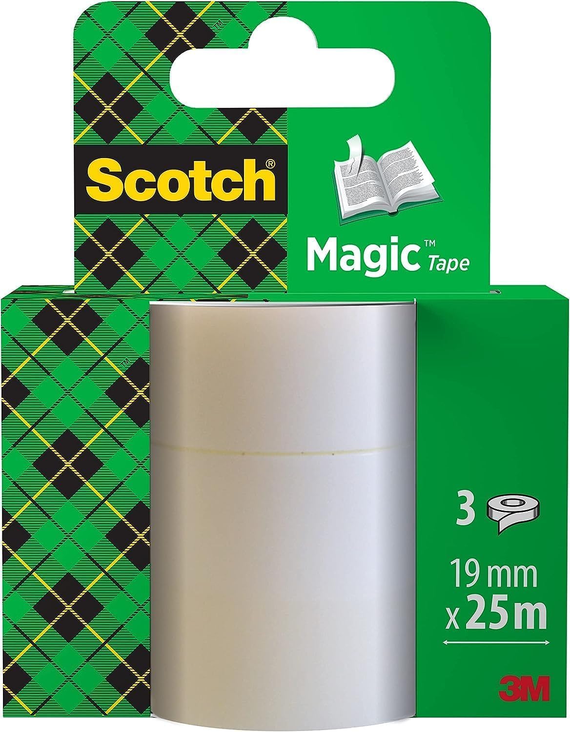 Scotch Magic Invisible Tape - 3 Refill Rolls, 19mmx25m - General Purpose Sticky Tape for Document Repair, Labelling & Sealing