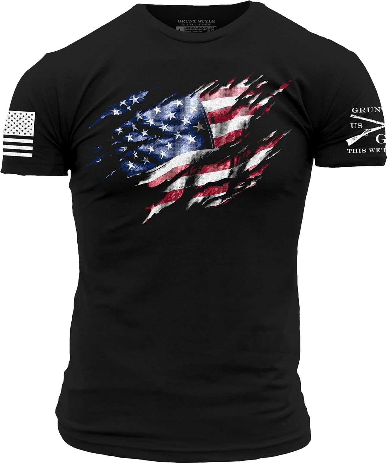 Grunt Style Still Standing Red Line Men's T-Shirt