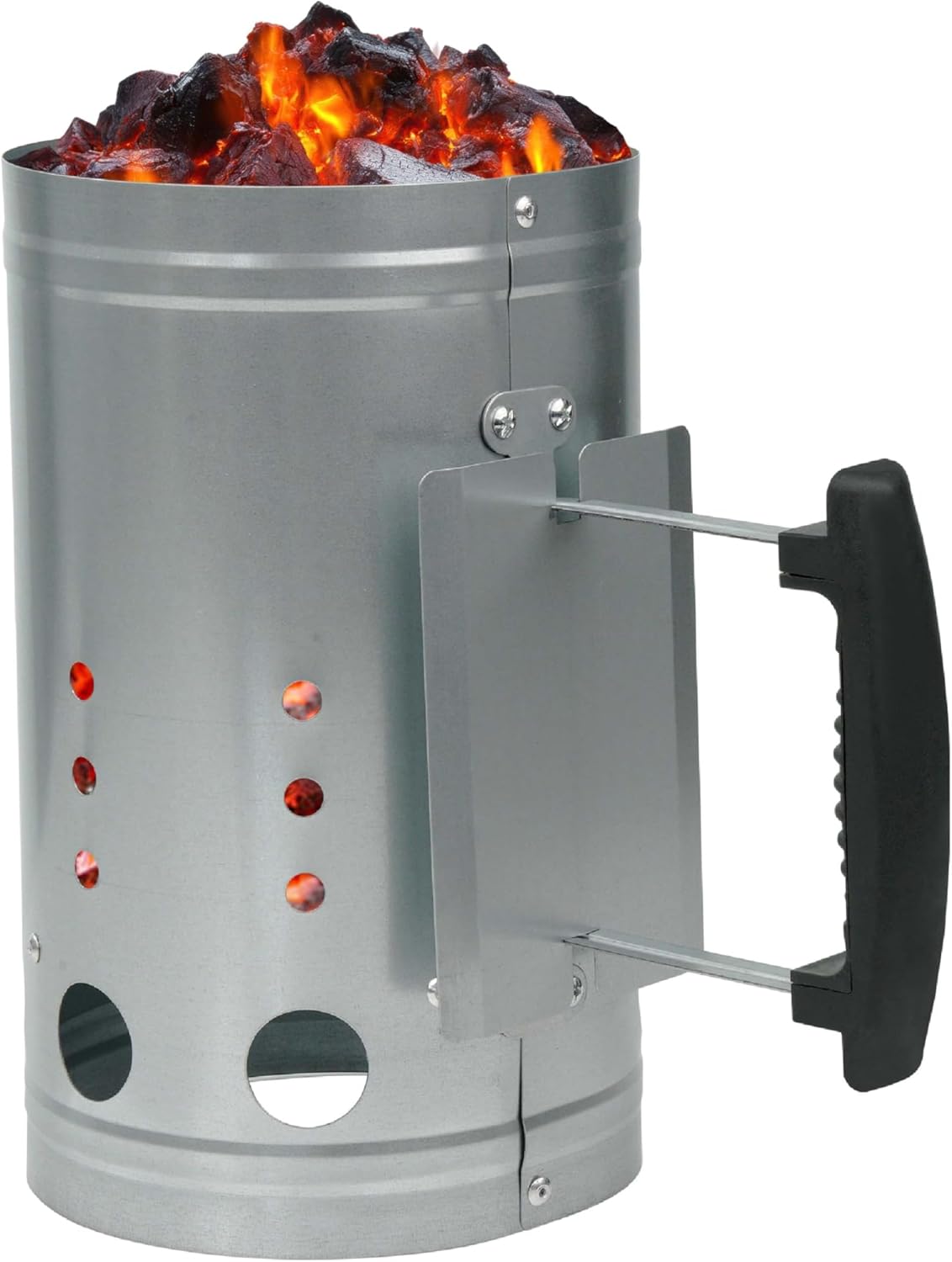 Crystals BBQ Chimney Starter – Charcoal Coal Starter & Food Lighter for Heavy Duty BBQ Grill, Coal Burner Kit with Heat-Resistant Handle – Quick Fire Starters for Barbecue, Camping & Outdoor Cooking