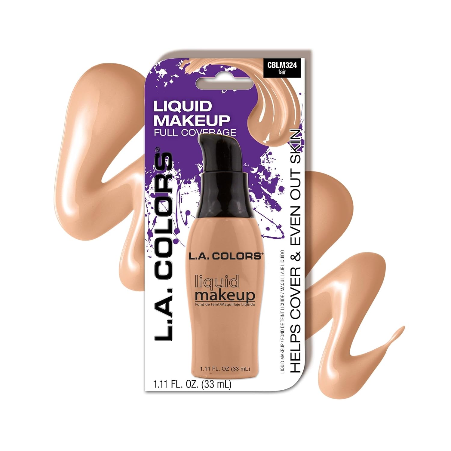 L.A. COLORS Liquid Makeup, Fair - Carded CBLM324A
