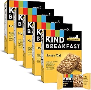 KIND Breakfast, Healthy Snack Bar, Honey Oat, Gluten Free Breakfast Bars, 100% Whole Grains, 1.76 OZ Packs (30 Count)