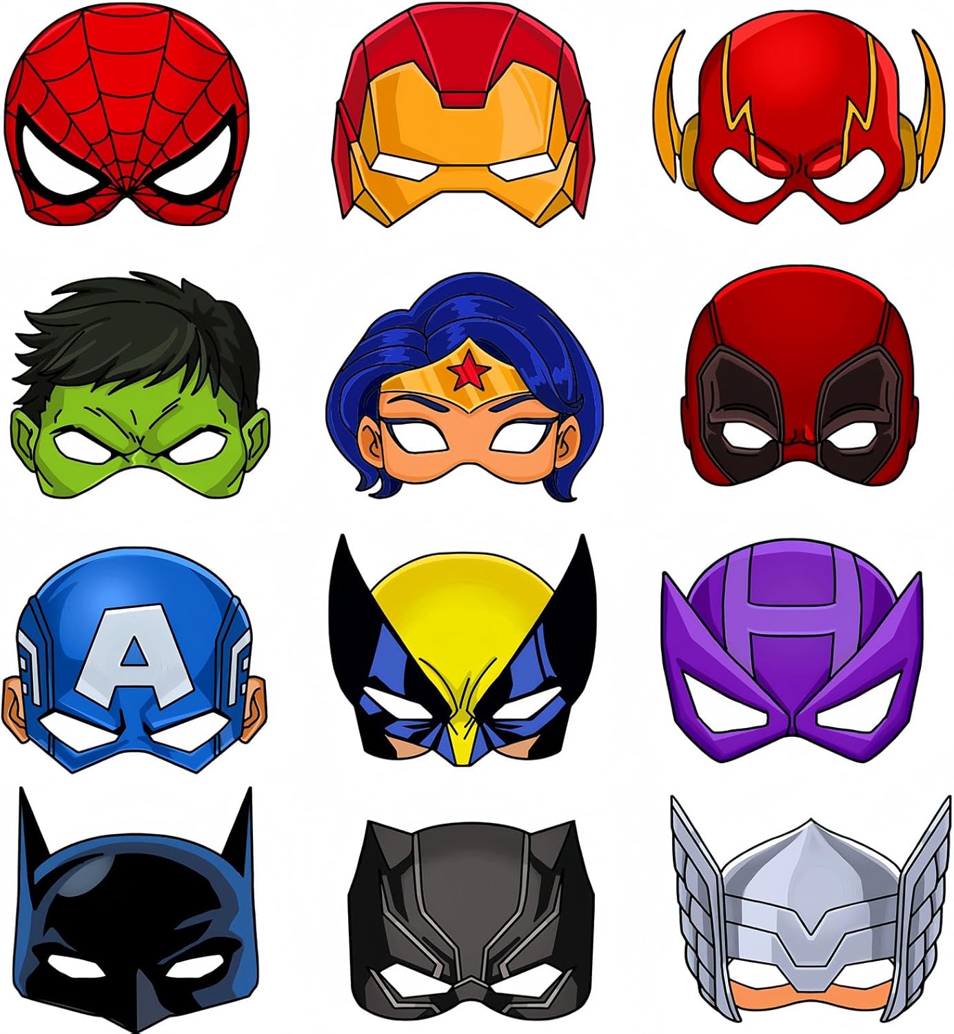 yayafunfun Kids Masks for Party Bag Fillers,12pcs Super Hero Party Masks Dress Up Cosplay Mask,Costumes Party Favors Children Spider Man Masks for Boys Girl Masquerade Birthday Party Supplies