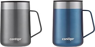 Contigo Streeterville Stainless Steel Travel Mug with Splash-Proof Lid, Sake;Blue Corn, 14 Ounces, 2-Pack