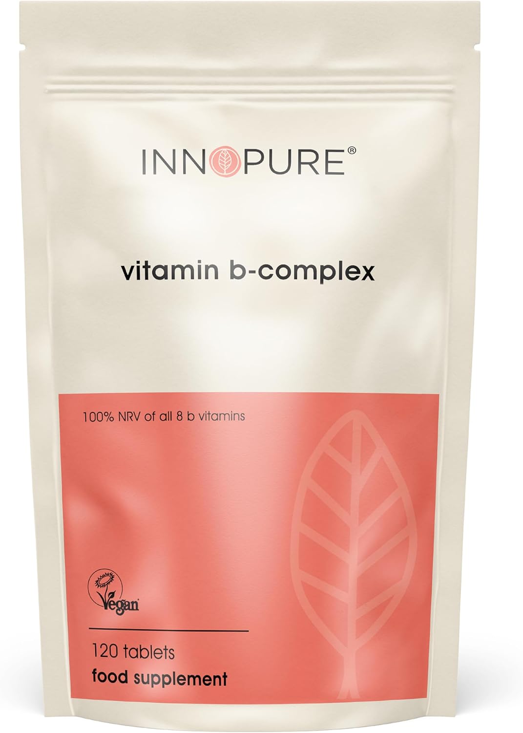 INNOPURE Vitamin B Complex,120 Vitamin B Tablets - 100% NRV All 8 B Vitamins B1, B2, B3, B5, B6, B12, B6 & B9, One Daily Easy to Swallow Tablet, UK Made
