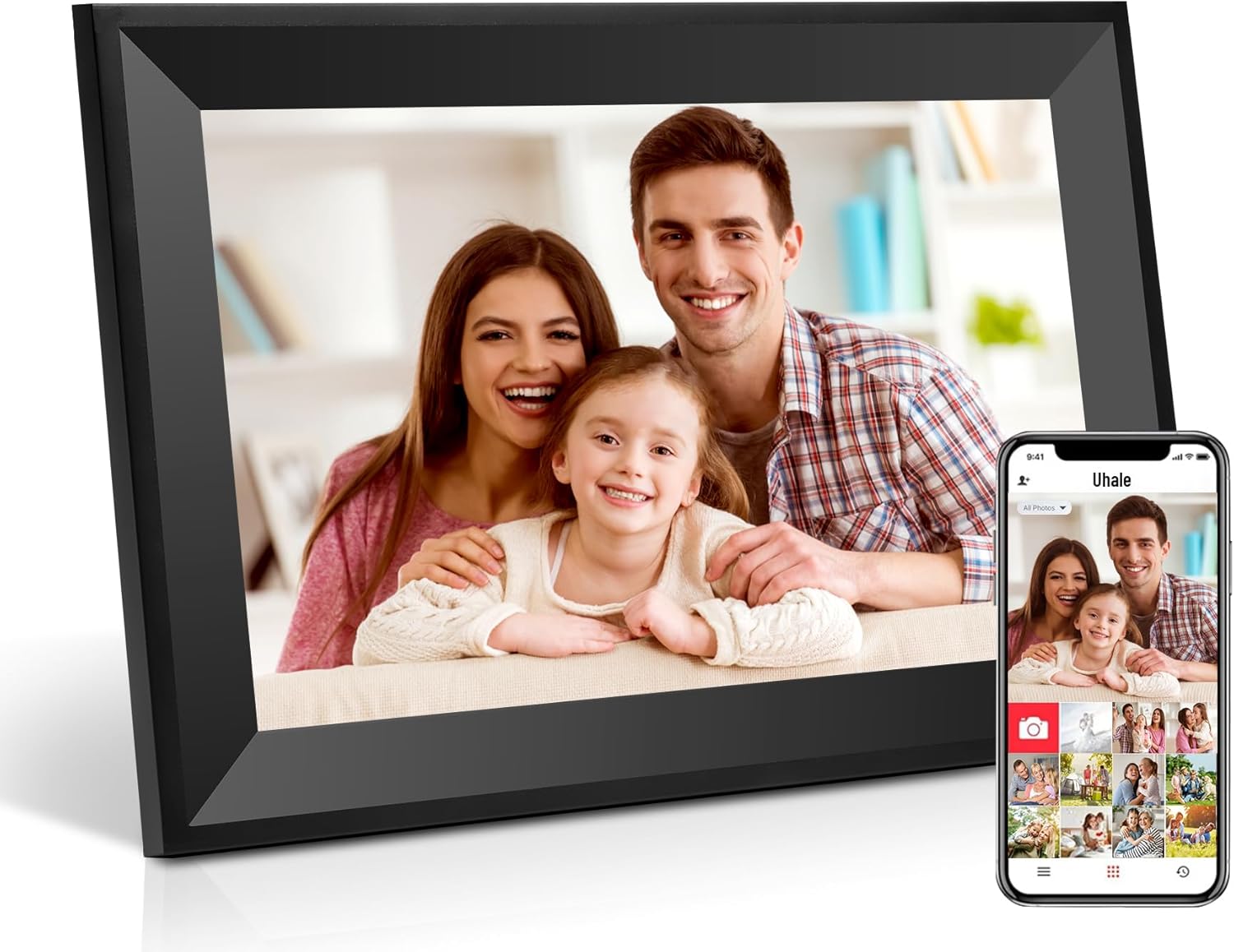 10.1Inch Uhale Digital Picture Frames WiFi Smart Electronic Picture Frame HD 16GB Digital Photo Frame,Digital Frame Easy to Share Photos and Video via Uhale APP-Gifts for Elders and Lovers