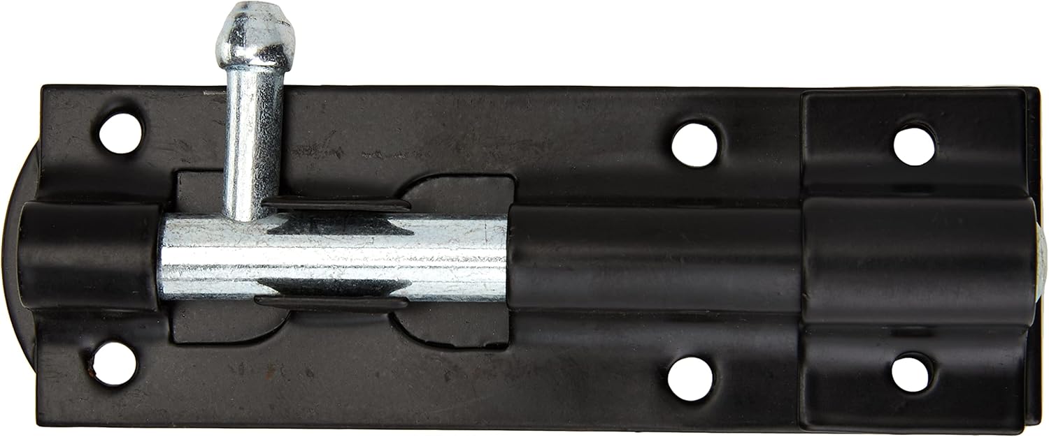 TIMCO Straight Tower Bolt - Black - 4" - TBS4BP