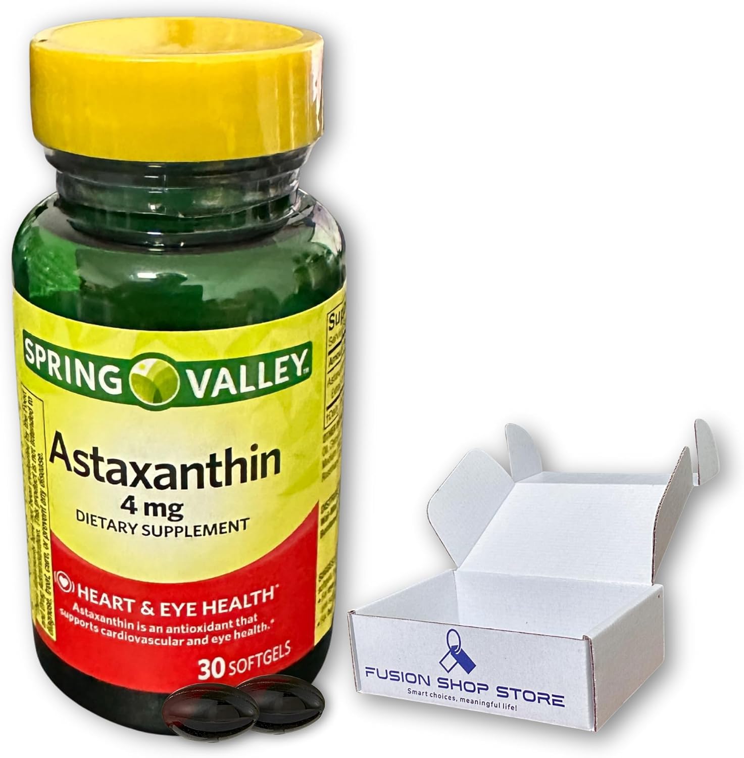 Astaxanthin 4 mg- 30 Softgels (Pack of 1), Boxed by Fusion Shop Store