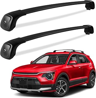 Roof Rack Cross Bars 260lbs Compatible with Kia NIRO 2023 2024 with Flush Side Rails, Heavy Duty Aluminum Anti Theft Lockable Black Roof Rails Crossbars Rooftop Cargo Carrier Luggage