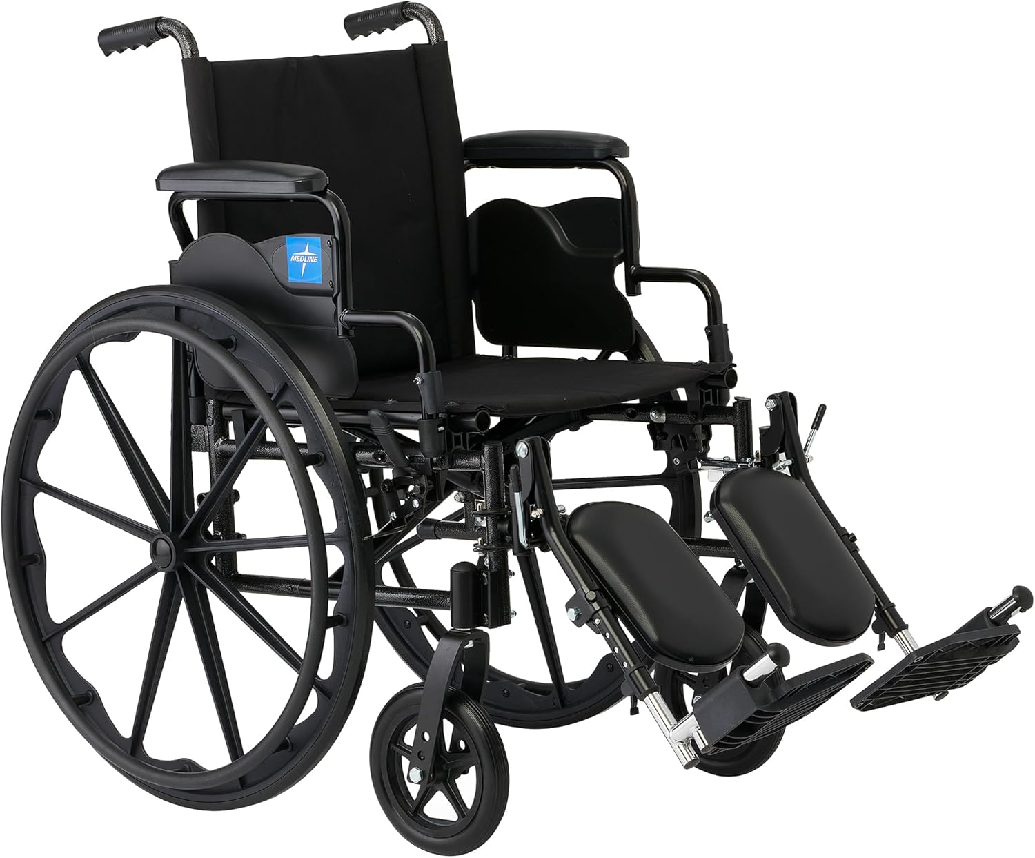 Medline Lightweight Wheelchair for Adults With Swing-Back, Desk-Length Arms, Elevating Leg Rests; 16"W x 16"D Seat