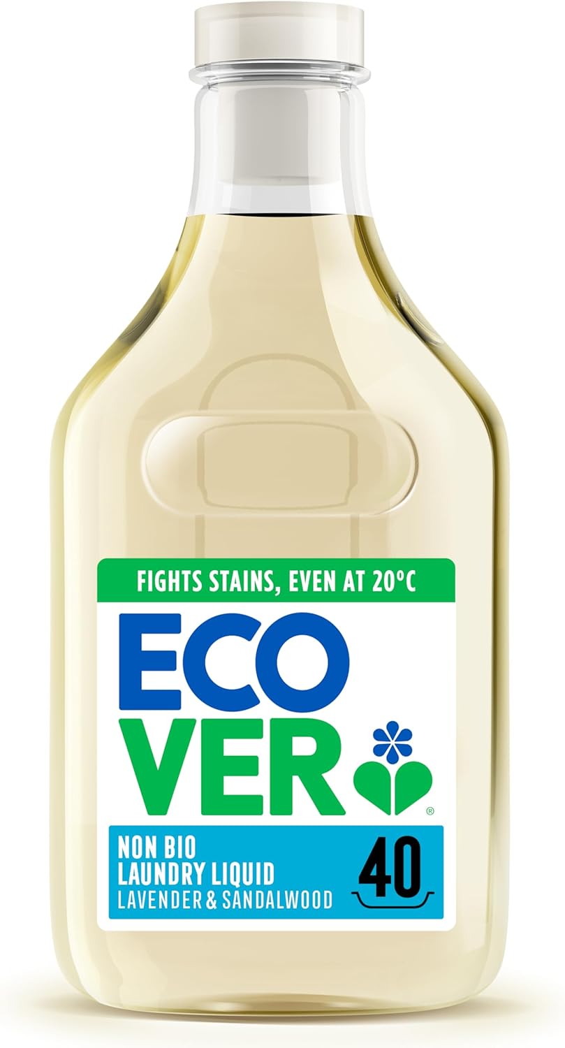 Ecover Concentrated Non-Bio, Laundry Detergent, Laundry Washing Liquid, Lavender and Sandalwood, Pack of 1, 40 Washes, 1.43L
