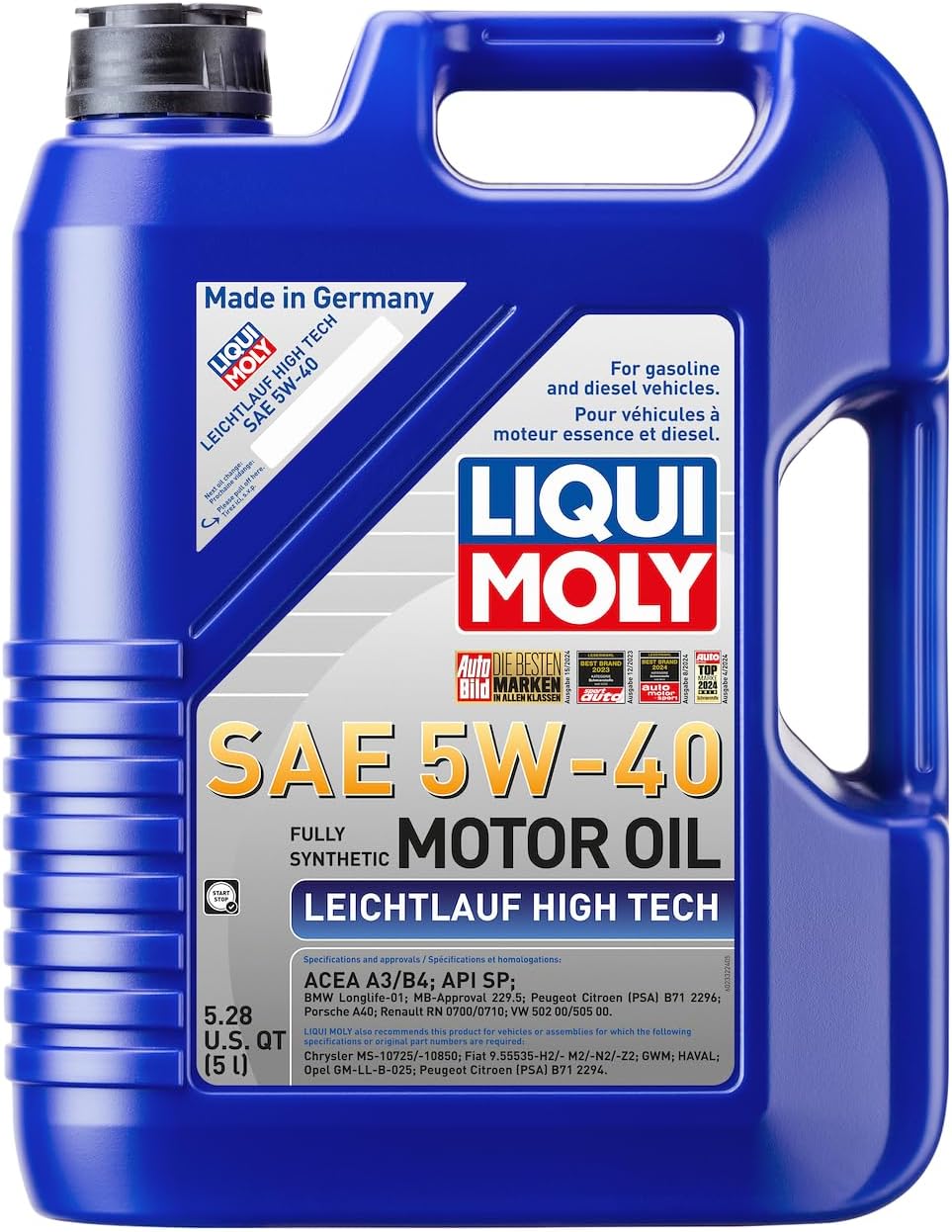 Liqui Moly Leichtlauf High Tech SAE 5W-40 | 5 L | Synthesis Technology Motor Oil | SKU: 2332
