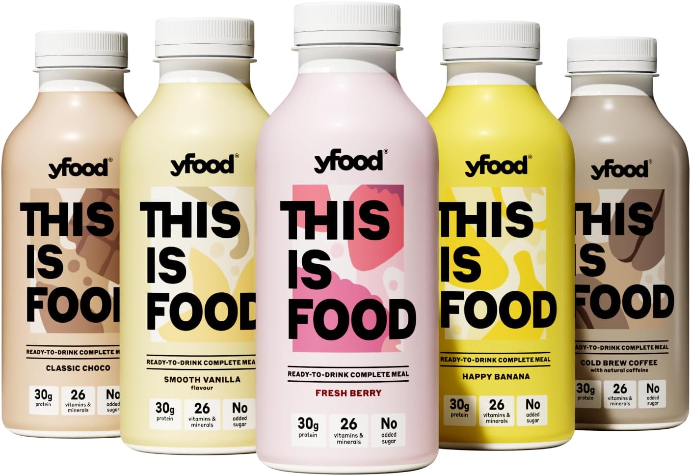 yfood Tasterpack, tasty meal replacement, THIS IS FOOD drink, 34g protein, 26 vitamins and minerals, 5 flavour Taster Pack (5 x 500ml)