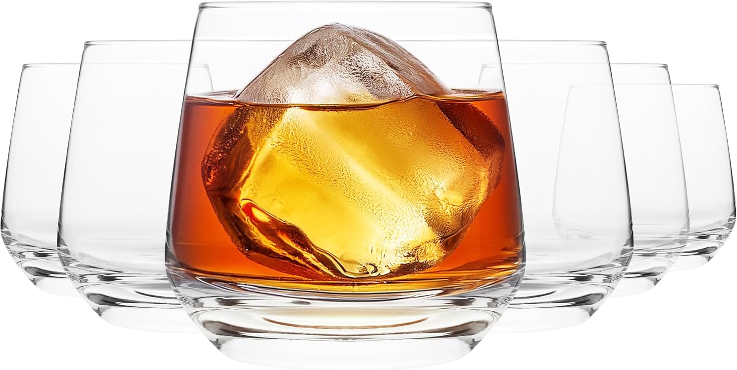 Homiu Water Drinking Glasses Tumbler Set | Set of 6 | 345 ML | Whiskey Glass Cups Juice Wine Cocktail Set | Ideal Home Bar Gift | Florence Collection | Dishwasher Safe | Tumbler Glasses